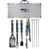 NFL Siskiyou Sports Fan Shop Seattle Seahawks Steel Tailgater BBQ Set w/Case 8 piece Gray view 1