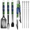 NFL Siskiyou Sports Fan Shop Seattle Seahawks Steel Tailgater BBQ Set w/Case 8 piece Gray view 2