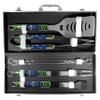 NFL Siskiyou Sports Fan Shop Seattle Seahawks Steel Tailgater BBQ Set w/Case 8 piece Gray view 3