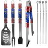 NCAA Siskiyou Sports Fan Shop Kansas Jayhawks Steel Tailgater BBQ Set w/Case 8 piece Gray view 2