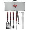 NFL Siskiyou Sports Fan Shop Tampa Bay Buccaneers Steel Tailgater BBQ Set w/Case 8 piece Gray view 1
