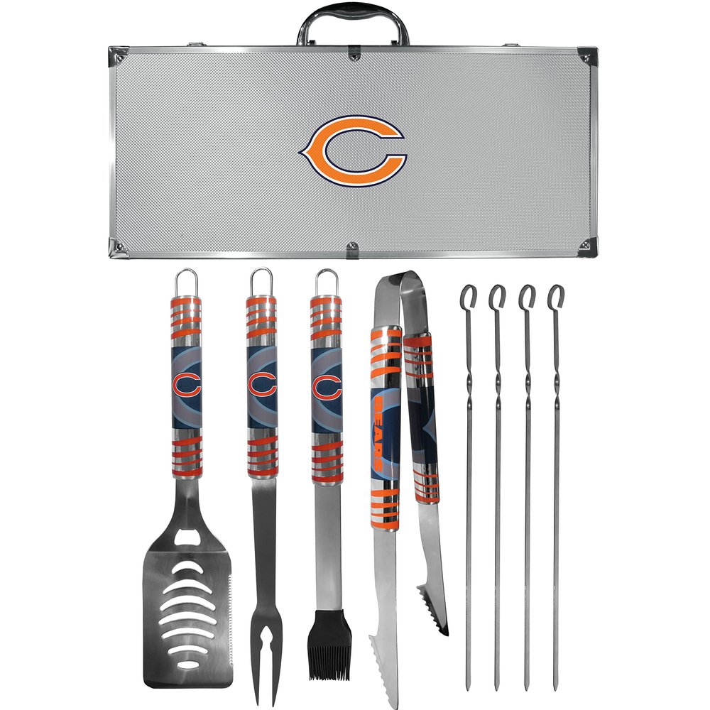 NFL Siskiyou Sports Fan Shop Chicago Bears Steel Tailgater BBQ Set w/Case 8 piece Gray