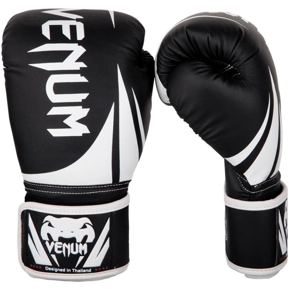 Venum Challenger 2.0 Boxing Gloves -for Kids - Black/White, 8 oz