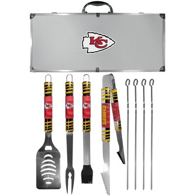 NFL Siskiyou Sports Fan Shop Kansas City Chiefs Steel Tailgater BBQ Set w/Case 8 piece Gray