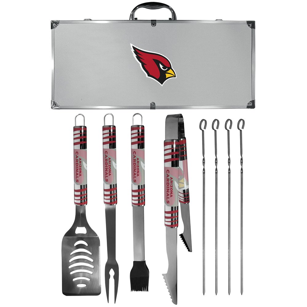 NFL Siskiyou Sports Fan Shop Arizona Cardinals Steel Tailgater BBQ Set w/Case 8 piece Gray