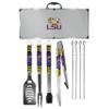 NCAA Siskiyou Sports Fan Shop LSU Tigers Steel Tailgater BBQ Set w/Case 8 piece Gray view 1
