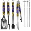 NCAA Siskiyou Sports Fan Shop LSU Tigers Steel Tailgater BBQ Set w/Case 8 piece Gray view 2