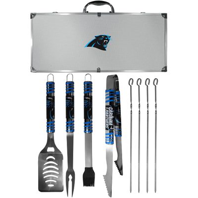NFL Siskiyou Sports Fan Shop Carolina Panthers Steel Tailgater BBQ Set w/Case 8 piece Gray