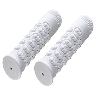Alta Kraton Rubber Skull Bicycle Grips, 10 Colors. (White)