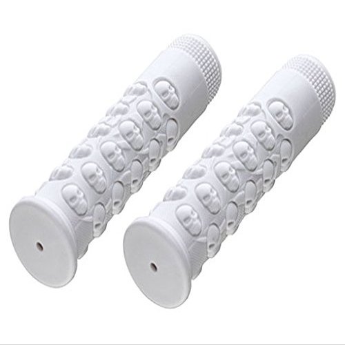 Alta Kraton Rubber Skull Bicycle Grips, 10 Colors. (White)