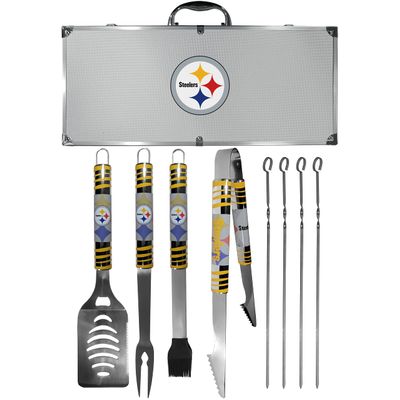 NFL Siskiyou Sports Fan Shop Pittsburgh Steelers Steel Tailgater BBQ Set w/Case 8 piece Gray