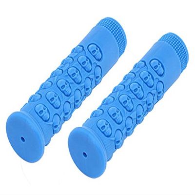 Alta Kraton Rubber Skull Bicycle Grips, 10 Colors. (Blue)