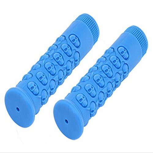 Alta Kraton Rubber Skull Bicycle Grips, 10 Colors. (Blue)