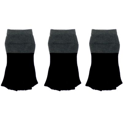 BambooMN Women's Extra Large Rayon from Bamboo Fiber Socks Yoga Non-Skid Socks - Grey Black - 3 pairs