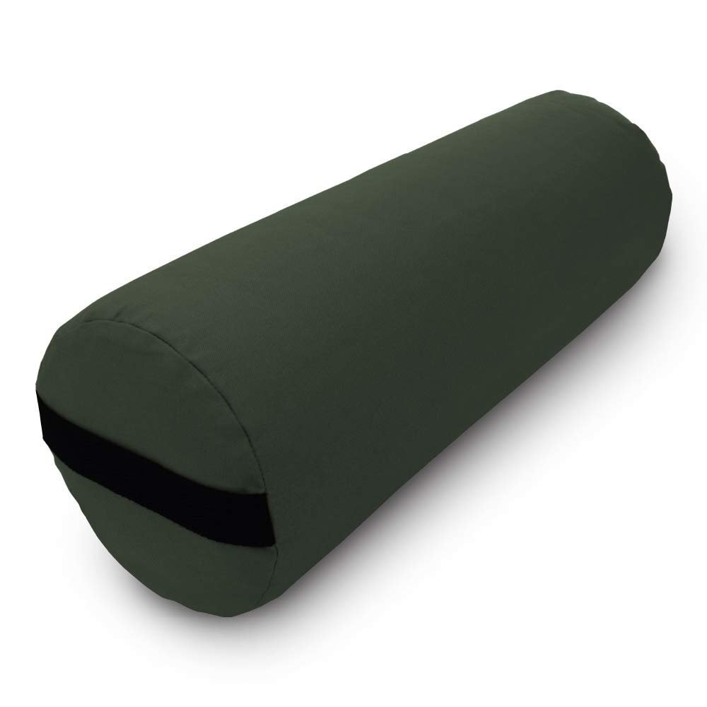 Bean Products Round Yoga Bolster or Restorative Yoga Positioning - Handcrafted In The USA With Eco Friendly Materials - Studio Grade Support Cushion Positioning Prop Elevates Your Practice & Lasts Longer - Round, Cotton Earth