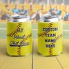 VictoryStore Custom Softball Team Can Coolers  All About the Base Design with Personalized Text  Fits 12 oz Cans & Bottles  Foldable Insulated Drink Sleeves  Made in USA, Set of 12 view 2