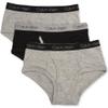 Calvin Klein Boys Modern Cotton Assorted Briefs Underwear, 3 Pack Heather Grey, Black, Heather Grey X- Small view 1