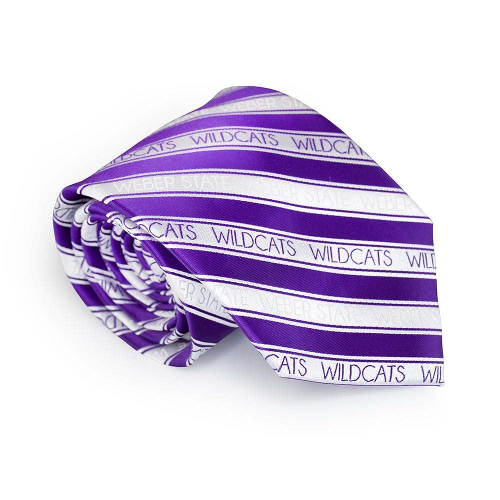 Fan Frenzy Gifts WSU Youth's Striped Tie Officially Licensed Weber State University Wildcats Tie | NCAA Sports Ties for Youth | Machine-Washable Neckties Made of Microfiber