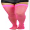 ToBeInStyle Womens Sexy Nylon Versatile Fine Fishnet Thigh High Stockings w/Opaque Band - Neon Pink - One Size view 1