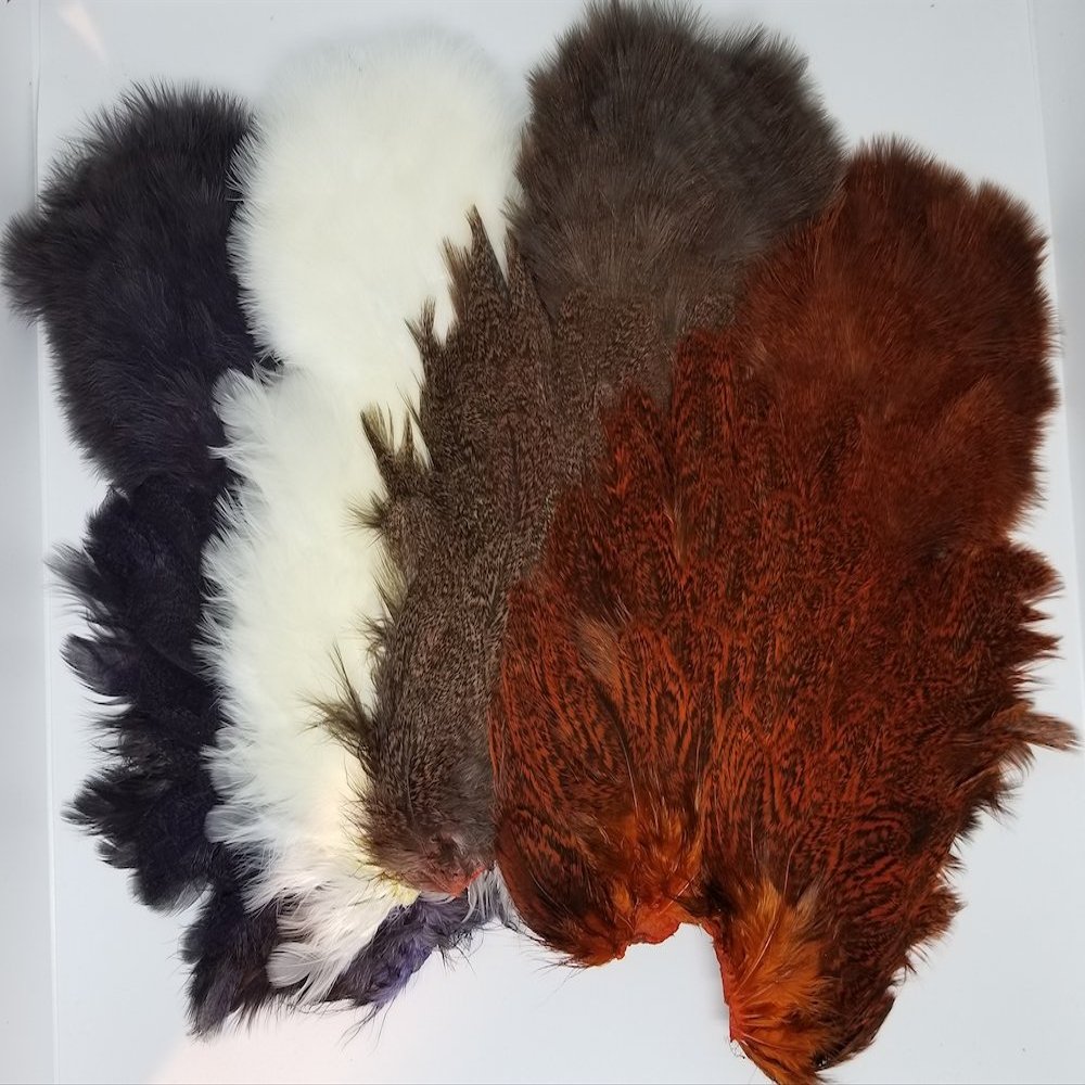 Whiting Farms Coq De Leon Hen Soft Hackle with Chickabou | Speckled Dyed Orange