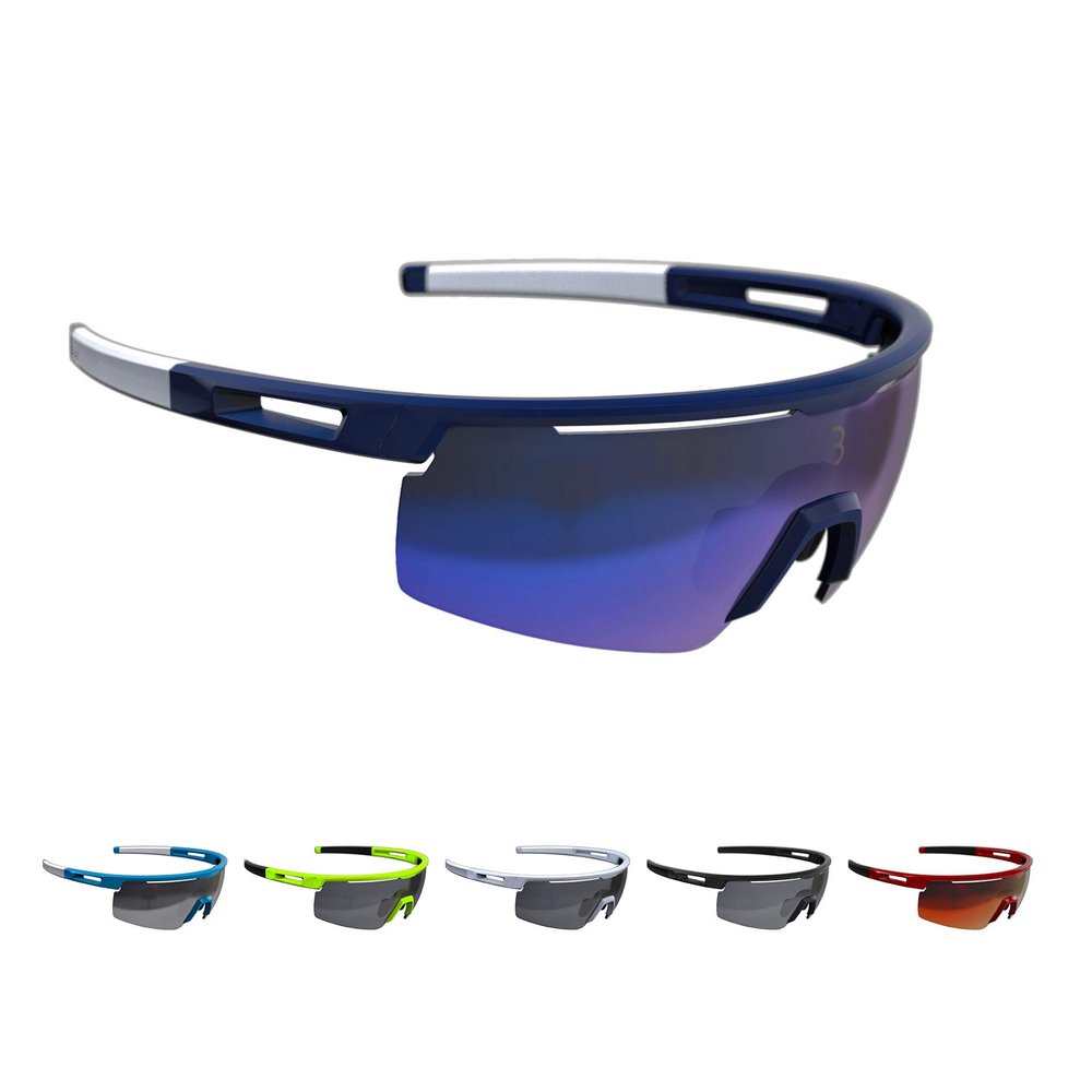 BBB Cycling BSG-57 Avenger Sport Glasses with Interchangeable Lenses for Biking and Sun Protection (Matt Dark Blue)