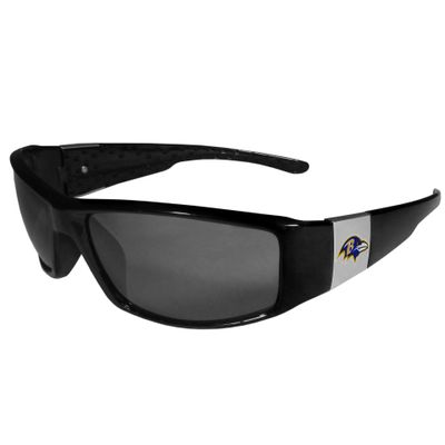 NFL Siskiyou Sports Fan Shop Baltimore Ravens Chrome Wrap Sunglasses One Size Black