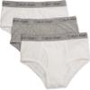 Calvin Klein Kids Boys' Modern Cotton Brief Underwear 3-Pack, Heather Grey/Classic White/Classic White, Medium view 1