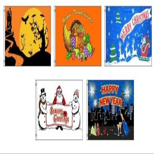 New Flag latter-day3x5 Seasonal Holiday 5 Flag Bundle Wholesale Set 3',x5', and free Ebook