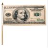 New Flag latter-day12x18 12'',x18'', Wholesale Lot of 12 100 $ Dollar Benjamin Franklin Stick Flag and free Ebook view 1