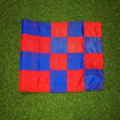 6x 8 Checkered Golf Pole Flag- UV Resistant, 400 Denier Nylon(Red/Blue)
