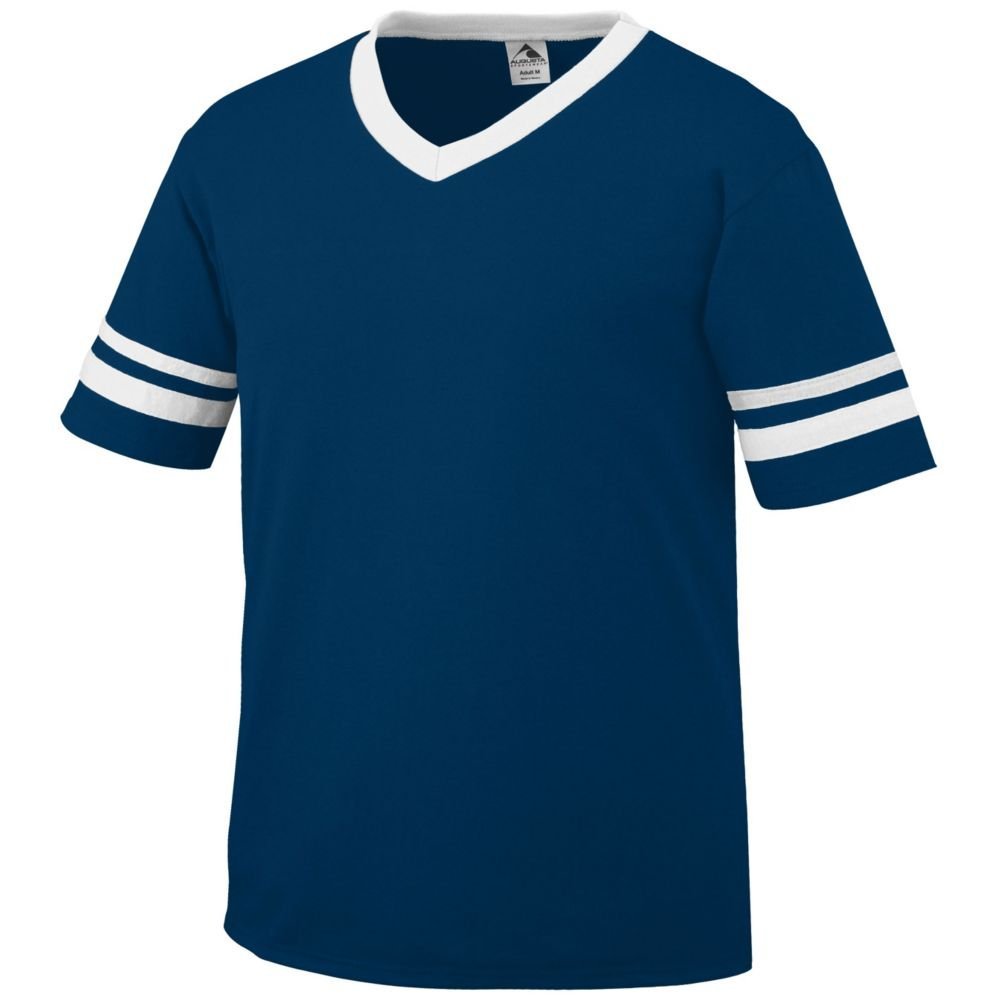 Augusta Activewear Sleeve Stripe Jersey, Navy/White, Medium