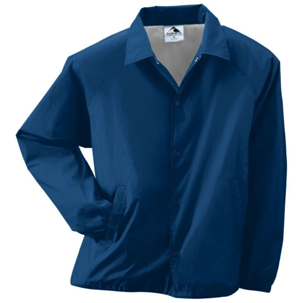 Augusta Activewear Youth Nylon Coach's Jacket/Lined, Navy, X Small