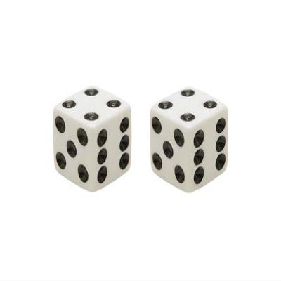 Alta Dice Schrader Valve Caps, Multiple Colors (White)