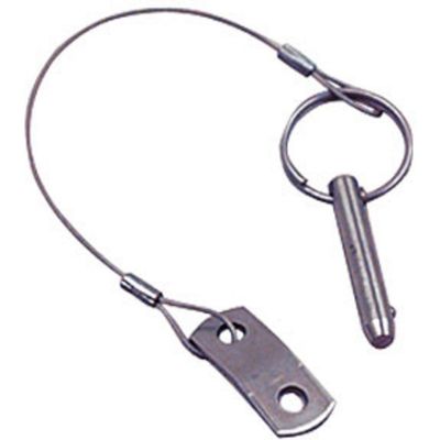 Marine Part Depot Four Stainless Steel Bimini Top Ball Pins with Lanyard Dia 1/4", Length 1.2", Usable Length 0.5"