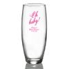 Personalized Color Printed Stemless Champagne Glass - Oh Baby - Fuchsia - 24 pack view 1