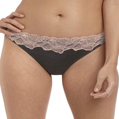 Freya womens Chi Brazilian Thong Panties, Charcoal, Small US