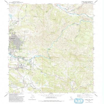 YellowMaps Lower Lake CA topo map, 1:24000 Scale, 7.5 X 7.5 Minute, Historical, 1993, Updated 1993, 26.6 x 21.9 in - Tyvek