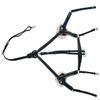 Henri de Rivel Pro 5 Point Elastic Breastplate Martingale with Running Attachment - Black/Navy - Horse view 1