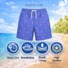 INGEAR Little Boys Quick Dry Swim Trunks UPF 50+ Beach Board Shorts Sizes 2T-14 Vibrant Patterns for Summer Adventures Blue Flamingo view 2