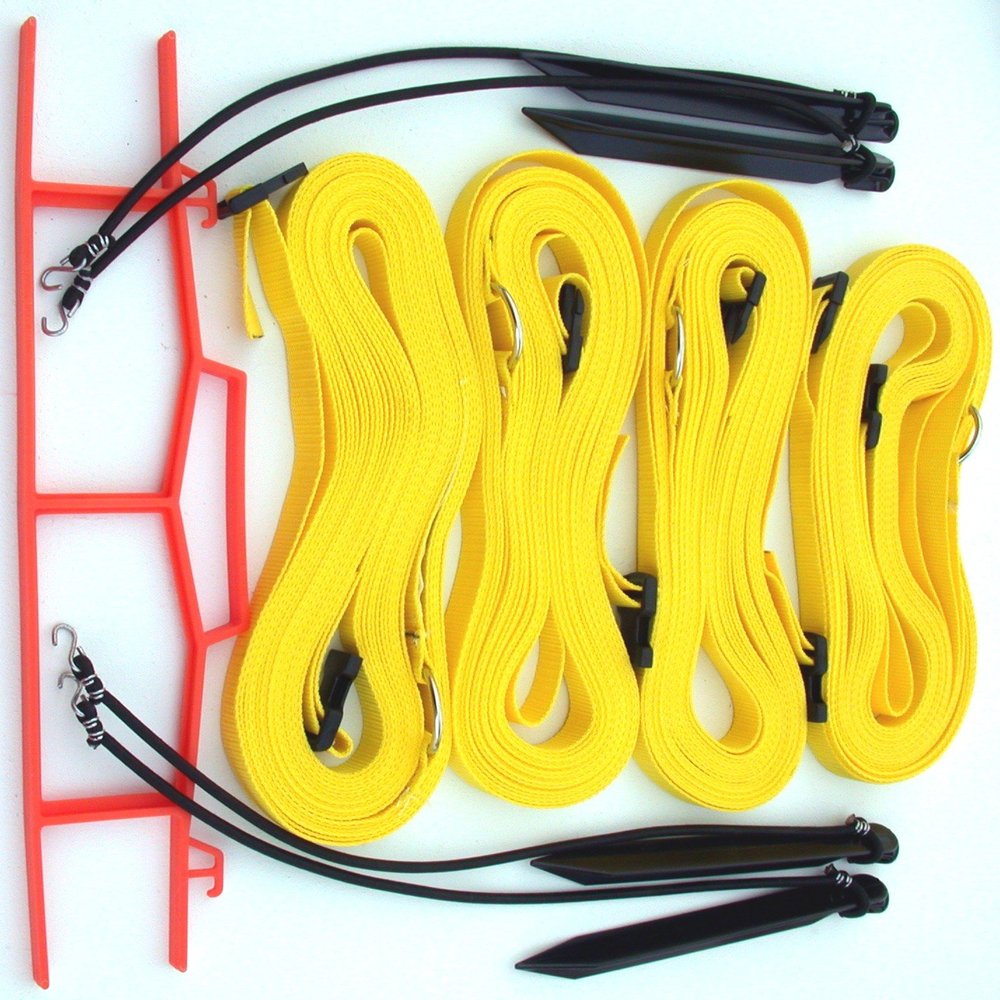 Home Court 1-inch Adjustable 8-Meter (26.3' x 52.6') "Short Court Sand Setup Line for Traditional Volleyball Courts; Full Court Size for Beach Volleyball Courts; M817AS (Yellow)