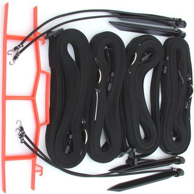 Home Court 1-inch Adjustable 8-Meter (26.3' x 52.6') Sand Setup Line for Traditional Short Court Volleyball Courts - Full Court Size for Beach Volleyball Courts; M817AS (Black)