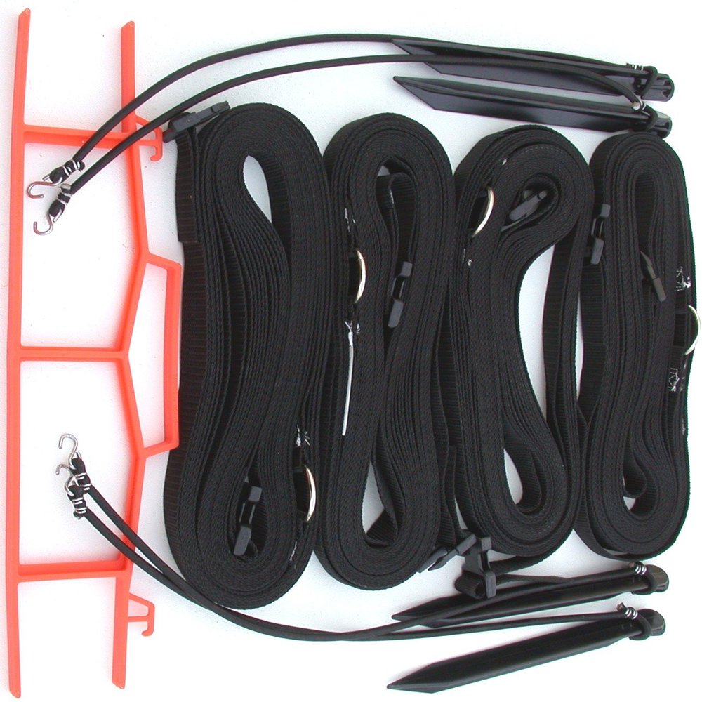 Home Court 1-inch Adjustable 8-Meter (26.3' x 52.6') Sand Setup Line for Traditional Short Court Volleyball Courts - Full Court Size for Beach Volleyball Courts; M817AS (Black)
