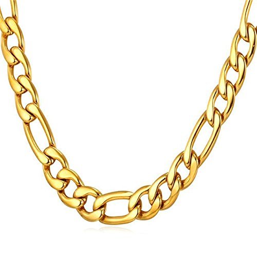 Mens Necklaces Stainless Steel Color Choker Necklace Men Jewelry (Gold-color, Width 12MM, 66CM 26Inches)