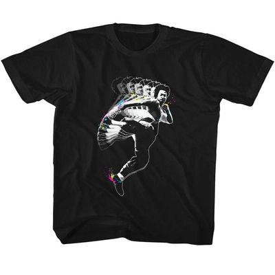 Bruce Lee Splat Kick Black Youth T-Shirt Tee