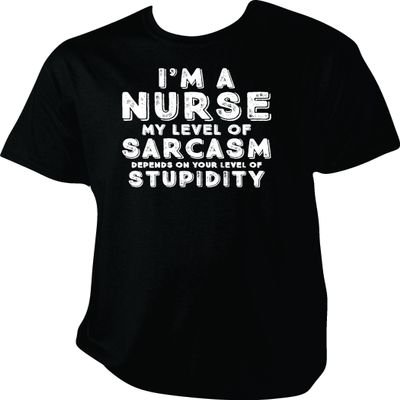 I'm A Nurse, My Level of Sarcasm Depends On Your Level of Stupidity Short-Sleeve Unisex T-Shirt Navy