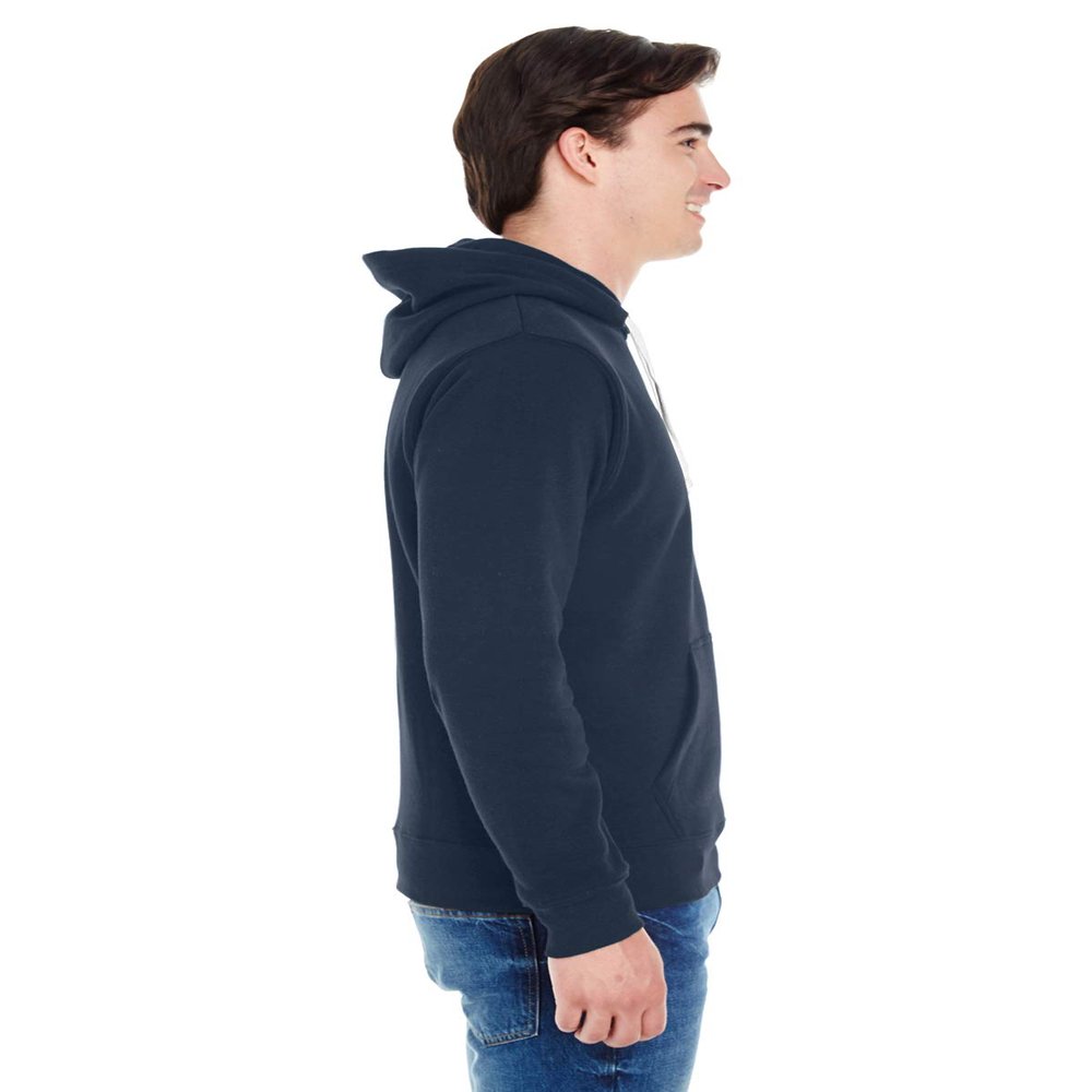 J America Adult Triblend Pullover Fleece Hood XS TRUE NAVY