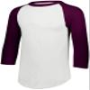 Augusta Sportswear Youth Baseball Quarter Sleeve Tee, White/Maroon, Large view 1
