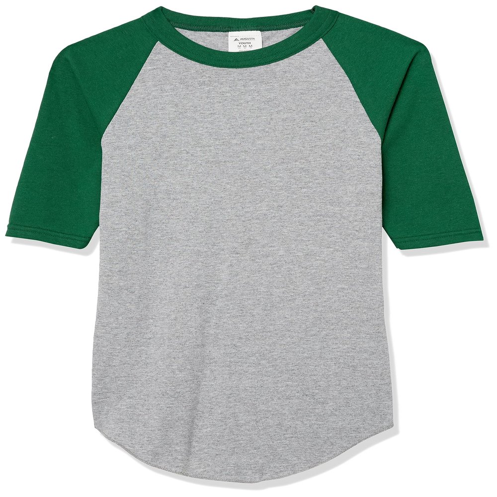 Augusta Sportswear Boys Baseball Jersey 2.0 L Athletic Heather/Dark Green