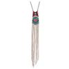 Aster Moon Shop Antique Gold Silver Color Chain Ethnic Colorful Beads Long Tassel Pendant Necklace view 1