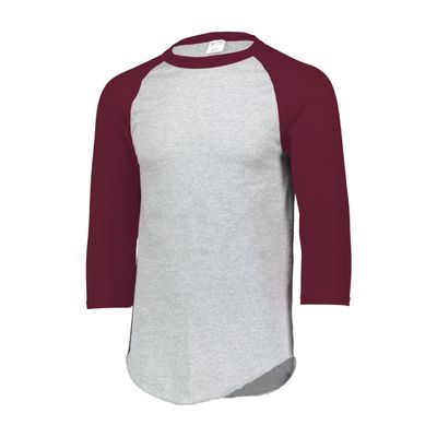 Augusta Sportswear Baseball Jersey 2.0, Athletic Heather/Maroon, M